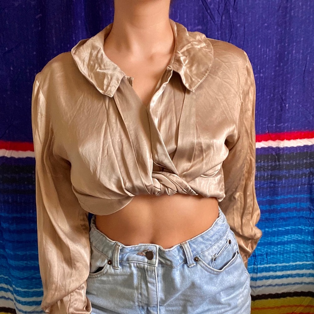 Satin Button up Top